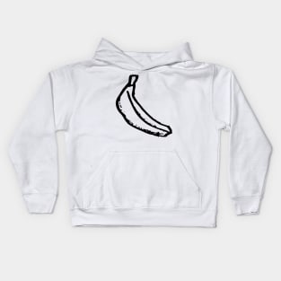 Banana Doodle Black Kids Hoodie